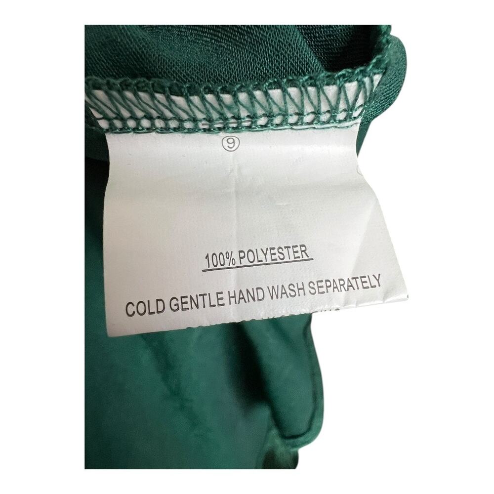 Angel Biba Sleeveless Cowl Neck Mini Dress Green Women's Size M Cocktail Parties - Picture 8 of 8
